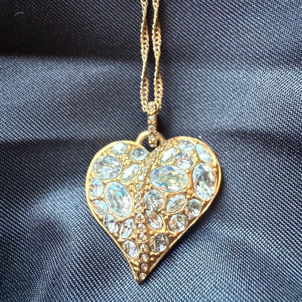 Brighton Gold Heart Necklace with Sparkling Accents